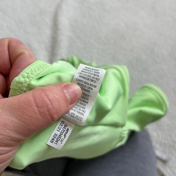 Aerie Lime Green Beaded One Shoulder One Piece Swimsuit NWT Size Large - Picture 6 of 7